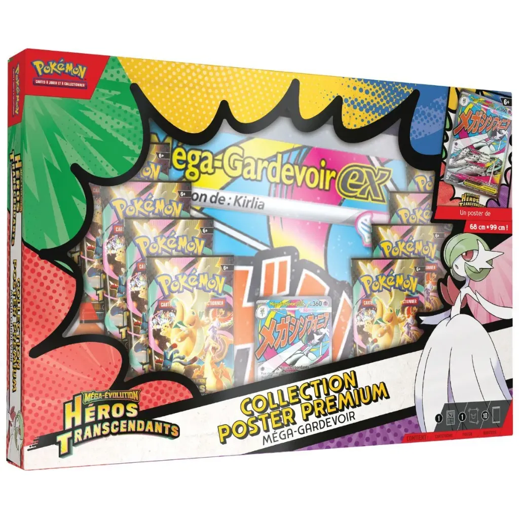 Coffret Pokémon Collection poster Premium Méga-Évolution Héros Transcendants : Méga-Gardevoir