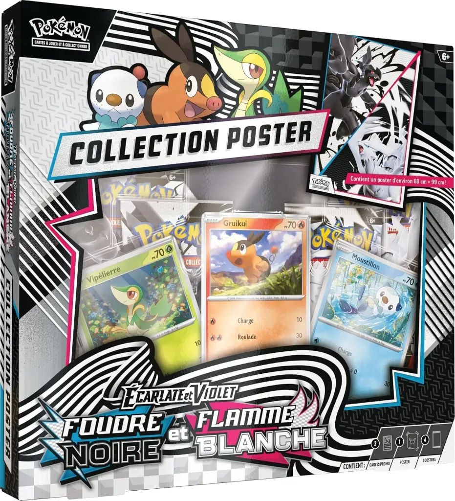 Coffret Pokémon Écarlate et violet : Foudre Noire et Flamme Blanche Collection Poster