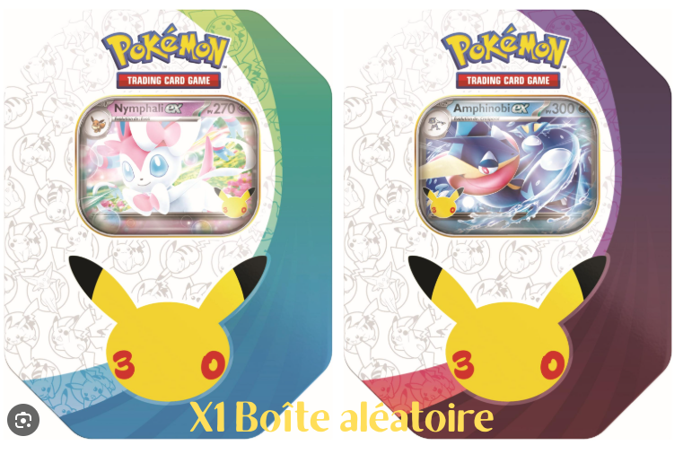 Boîte Pokémon collection 30 ans Amphinobi ex ou Nymphali ex (x1 Boîte aléatoire)