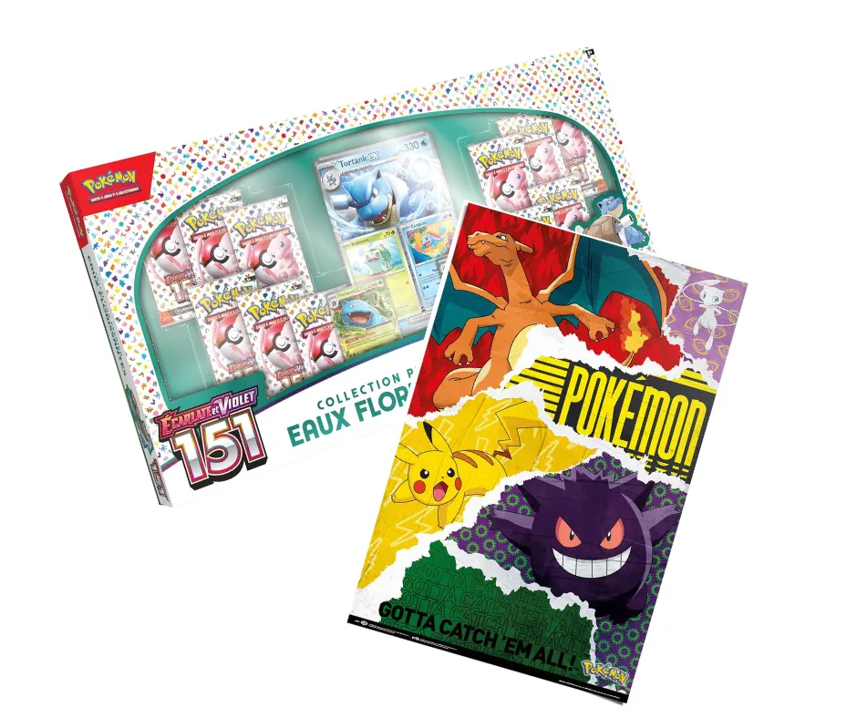 Pack : Coffret Pokémon Collection premium Eaux Florissantes + Poster Rideau Pokémon 125x85